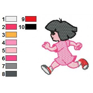 Dora Running Embroidery Design